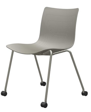 6W-1C-PP - Four legs chair with casters