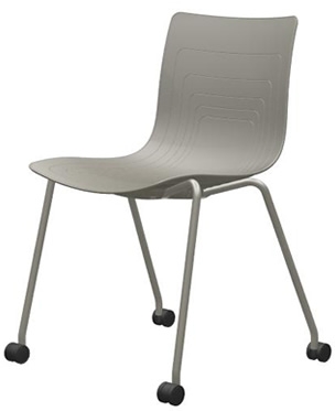 5W-1C-PP - Four legs chair with casters